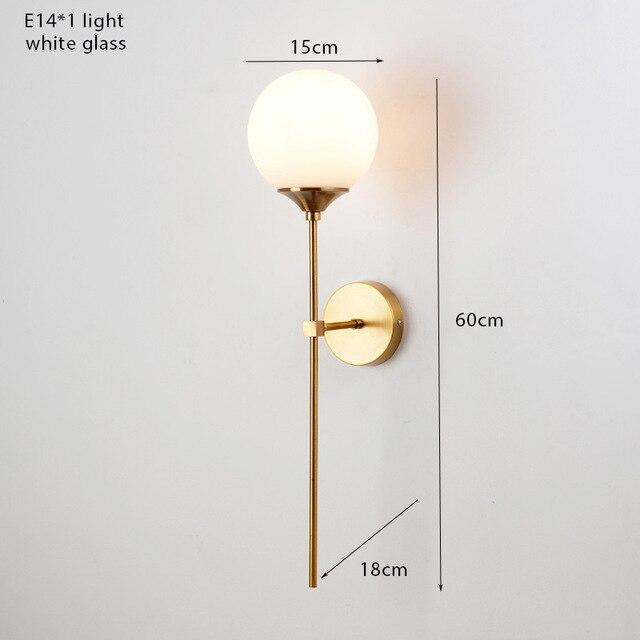 Gold Glass Ball Wall Lamp