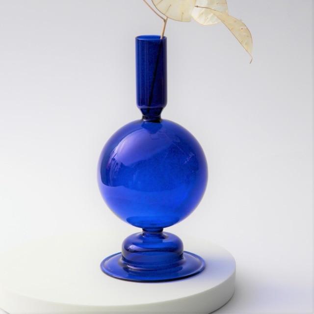 Blue Horizon Taper Glass Candlestick Holders - Western Nest, LLC
