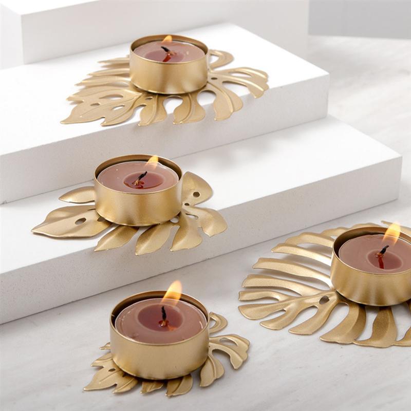 Wrought Iron Leaf Tealight Candle Holders