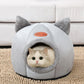Cute Kitty Calming Cat Cave with Removable Cat Bed Cushion
