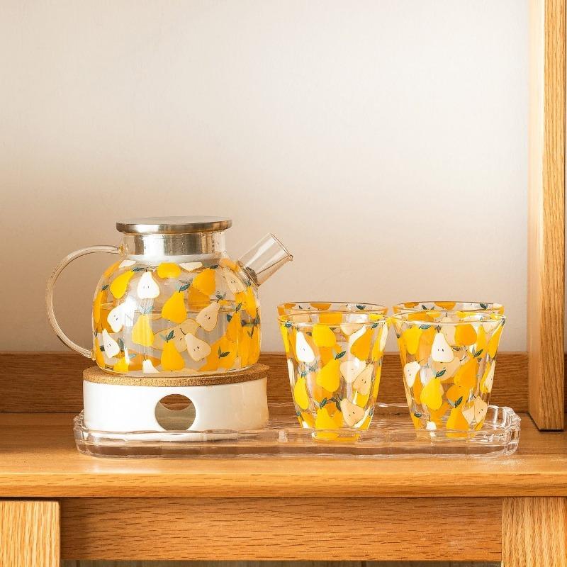 Pear Fields Borosilicate Glass Teapot Set - Western Nest, LLC