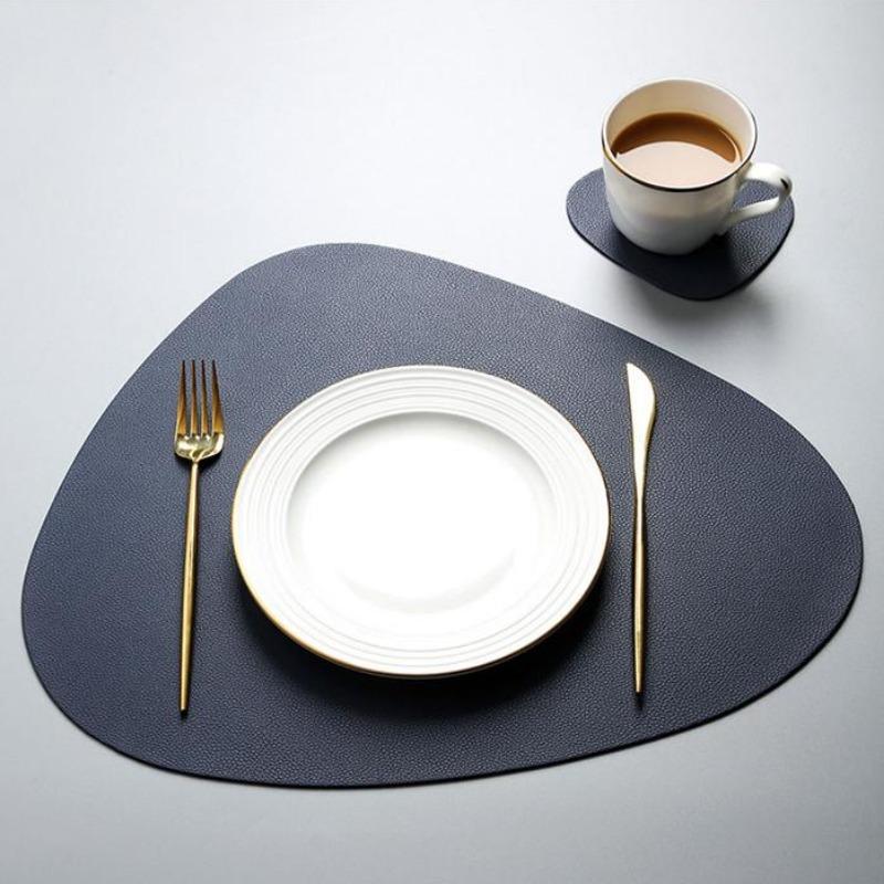 Pastel Shapes Waterproof PU Leather Placemats & Coasters - Western Nest, LLC