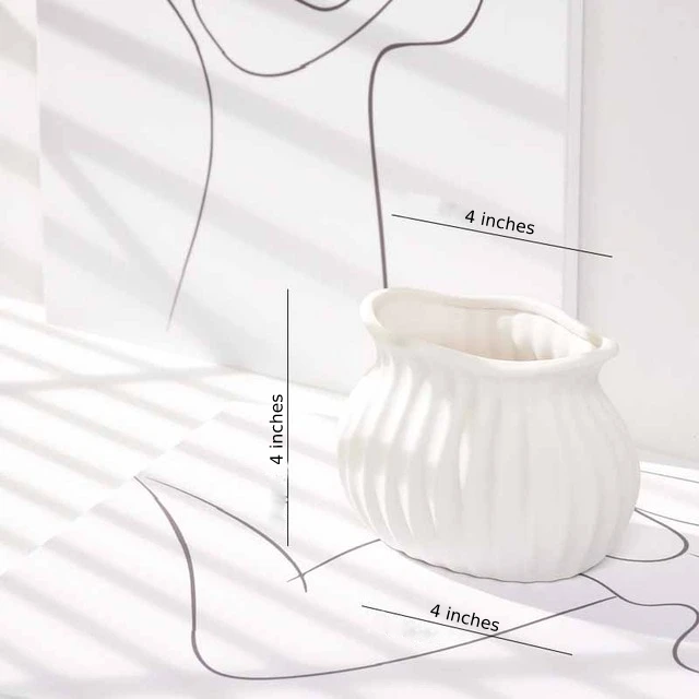 Swirl Textured Ceramic Flower Vase - Western Nest, LLC