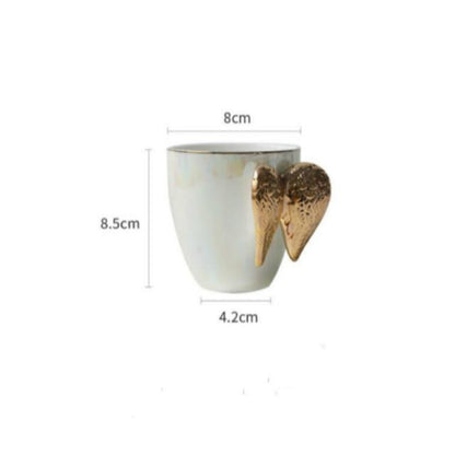 Coffee Mug with Golden Angel wings