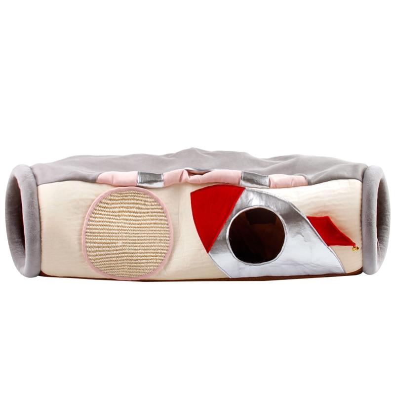 Spaceship Rocket Cat Tunnel with Cat Scratch Pad