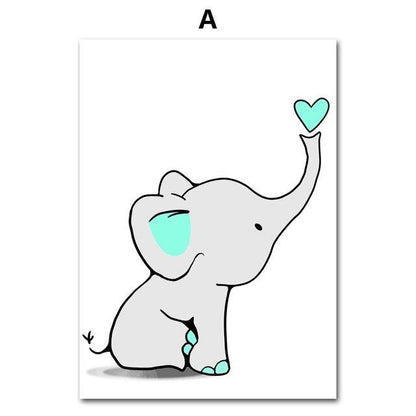 Elephant Love Balloon Poster