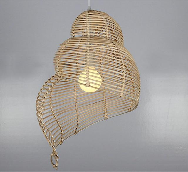 Bamboo Sea Snail Shape Pendant Lamp - Western Nest, LLC