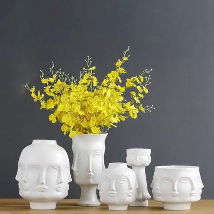 Modern Multi Face White Flower Pots - Western Nest, LLC