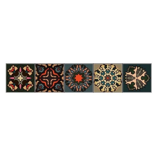 Bold Moroccan Mosaic Tile Decal Strips - Western Nest, LLC