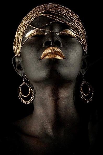 Black And Gold African Woman Poster