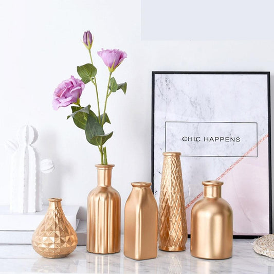 Elegant Gold Tabletop Vases