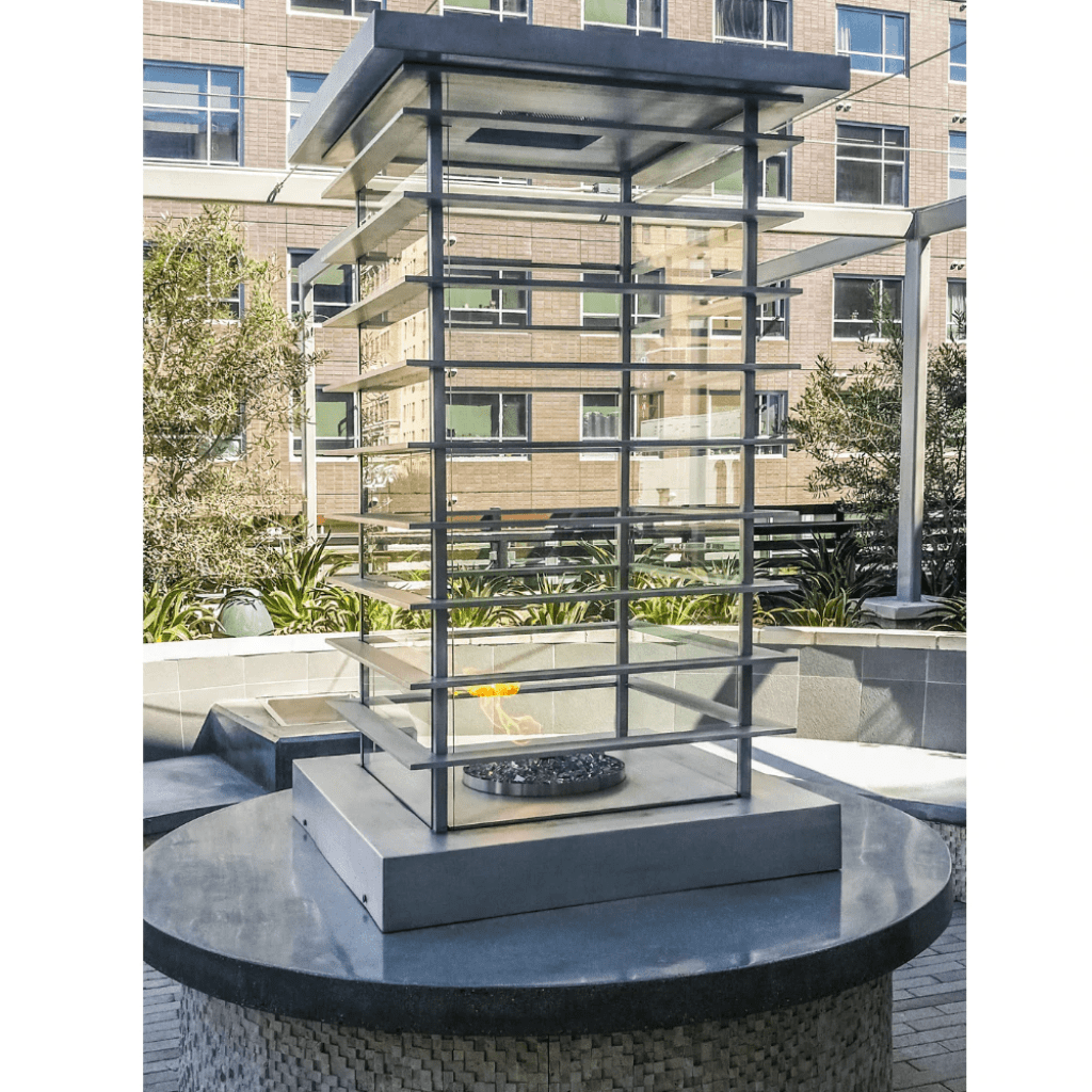 The Outdoor Plus 28" Stainless Steel Match Lit High Rise Fire Tower OPT-FTWR528