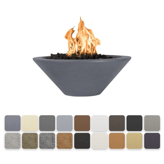 The Outdoor Plus Cazo GFRC 36" 12V Electronic Ignition Concrete Round Fire Bowl OPT-36RFOE12V