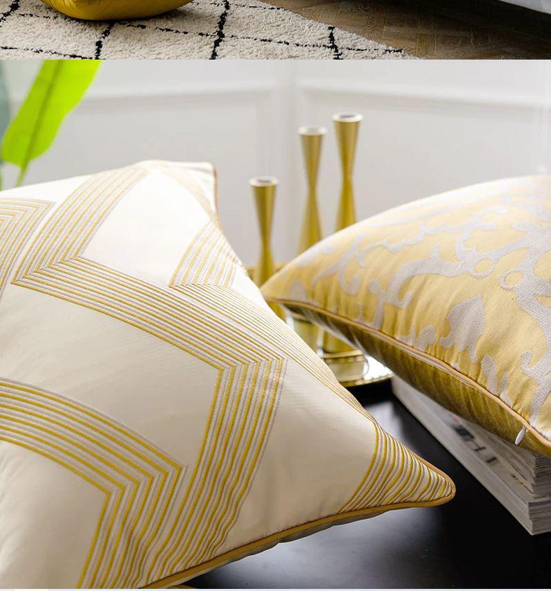 Tillman Golden Jacquard Pillow Covers