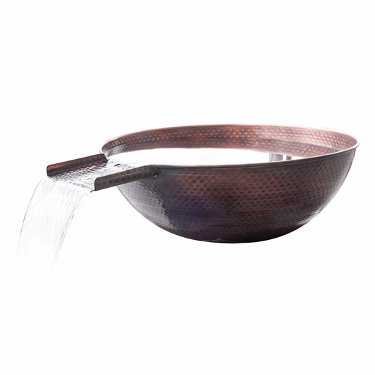 Water Bowl The Outdoor Plus 27" Sedona Hammered Copper Round Water Bowl