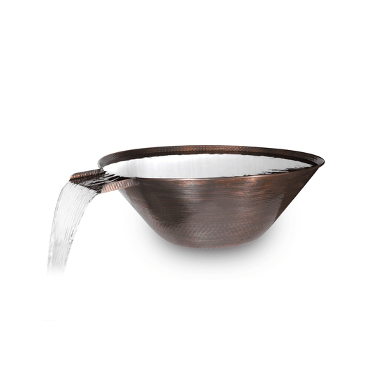 Water Bowl The Outdoor Plus 31" Remi Hammered Copper Round Water Bowl