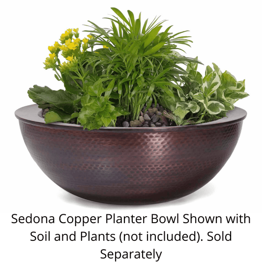 Water Bowl The Outdoor Plus Sedona Hammered Copper Round Planter Bowl